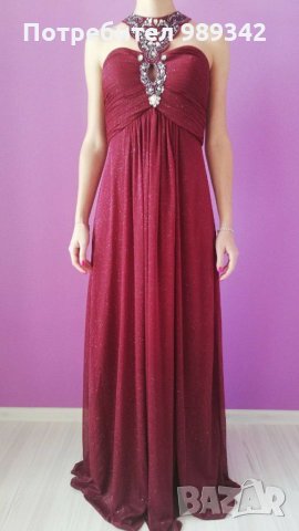 Официална (бална) рокля с декоративни камъни