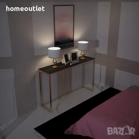 ПРОМОЦИЯ Луксозна конзолна маса с плот от синтерован камък WISFOR JJ-XZ191-PR-BK, снимка 2 - Маси - 50192699