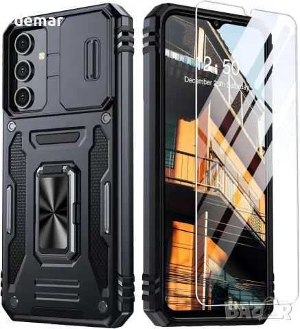 Калъф GOLDJU за Samsung Galaxy A15 5G с протектор за екрана, черен