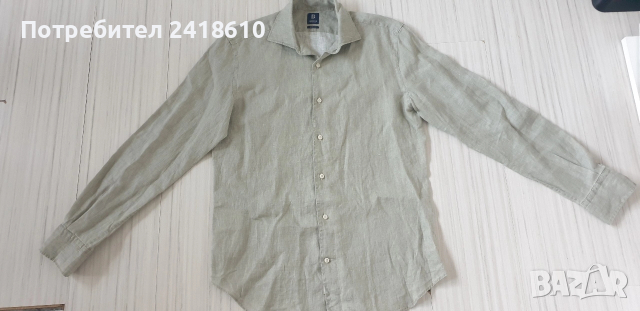 Boggi Milano Len/ Лен Regular Fit Mens Size M ОРИГИНАЛ! Мъжка Ленена Риза., снимка 11 - Ризи - 53709252