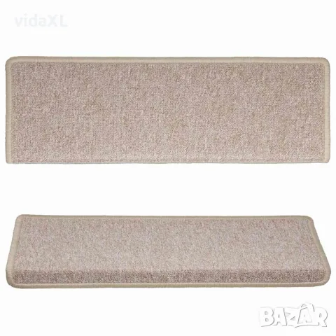 vidaXL Изтривалки за стълби 15 бр. 65x21x4 см, бежови, правоъгълни, с кант, снимка 4 - Изтривалки - 56145985
