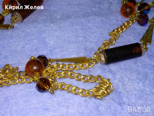 СТАРА РЕТРО АР НУВО СТИЛ ОГЪРЛИЦА БРОНЗ и КАТАЛИН с ПОЗЛАТА и ФИЛИГРАННА ЗАКОПЧАЛКА 36907, снимка 13 - Антикварни и старинни предмети - 40684793