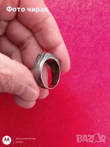 Мъжки пръстен - червен камък, снимка 3 - Пръстени - 40615475