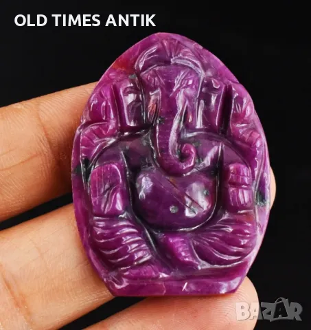 Рубин / Резбован бог Ганеша/Рубин 64 ct. 100% НАТУРАЛЕН 