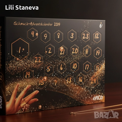 Луксозен бижутерен адвент календар., снимка 6 - Бижутерийни комплекти - 52467539