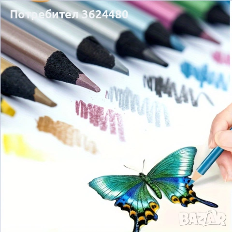 Цветни моливи за декорация 12 бр -блестящи 4811