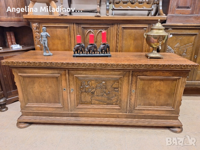 Комод, скрин, бюфет, шкаф с богата дърворезба , снимка 1