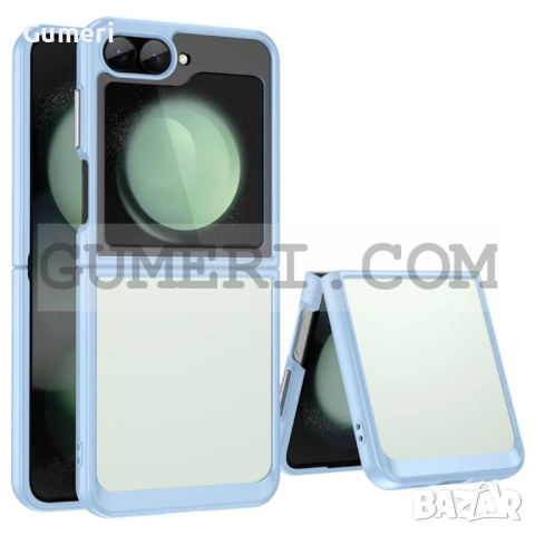 Samsung Galaxy Z Flip 6 Хибриден Гръб - Прозрачен С Цветни Кантове