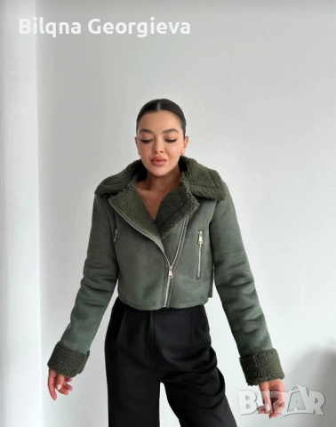 Дамско велурено яке, снимка 3 - Якета - 52575913
