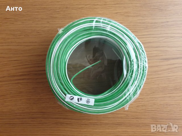 Продавам 100м кабел H05V-K 0,5мм2 със зелено-бяла изолация, снимка 5 - Кабели - 29393310