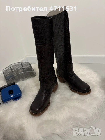 Високи ботуши с леко токче,без цип, снимка 2 - Дамски ботуши - 53133488
