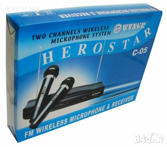 Комплект 2 броя безжични микрофони WVNGR C-05 HEROSTAR, снимка 2 - Микрофони - 38887269