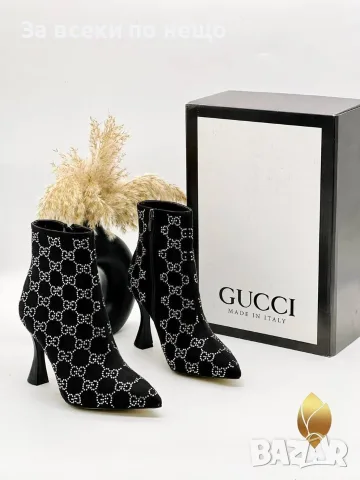 Gucci Дамски Черни Боти На Ток Гучи Код SK2085