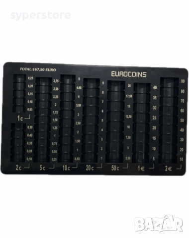 Монетнитк за евро монети Digital One SP01140, монетник за стотинки в евро, за ресто, до 2 евро, 167.