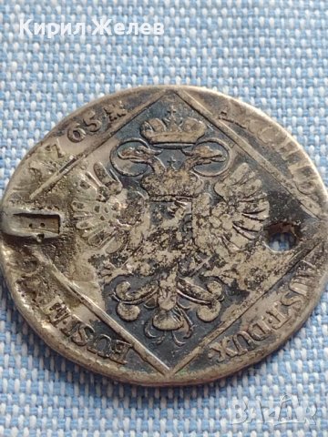 Сребърна монета 30 кройцера 1765г. Мария Терезия Прага Бохемия 26755, снимка 11 - Нумизматика и бонистика - 42887546