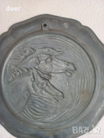 Метална чиния -цинк, снимка 6 - Антикварни и старинни предмети - 42917849