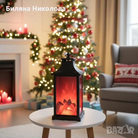 LED декоративен фенер с ефект на жив пламък