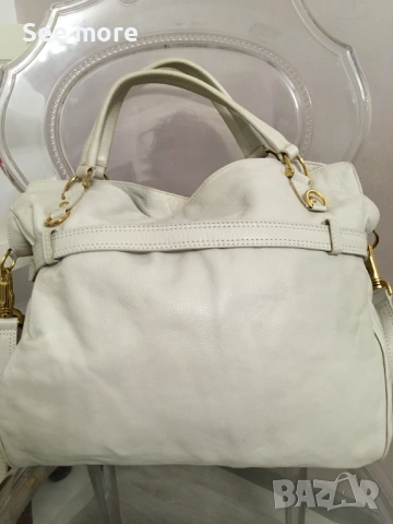 BURBERRY Vintage чанта в бяло естествена кожа, снимка 9 - Чанти - 53375563