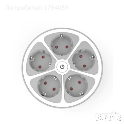 Кръгъл разклонител Muhler с ключ 5 гнезда, 1,5 метра