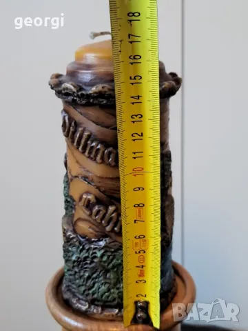 дървен свещник с декоративна свещ    17/3, снимка 6 - Декорация за дома - 48995572