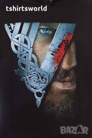 Нов мъжки суичър с дигитален печат сериала Викинги, Рагнар Лодброк, снимка 2 - Суичъри - 31742144