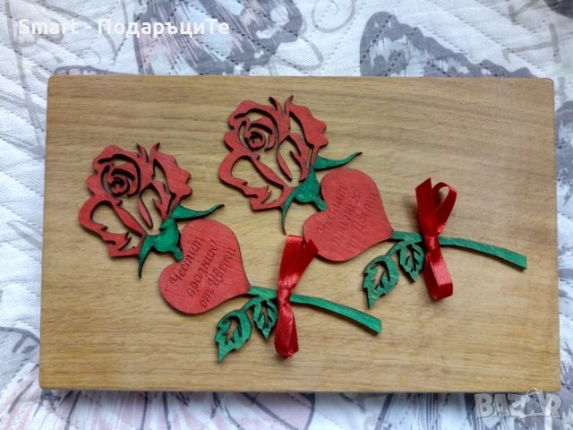 Подарък за Свети Валентин и Осми март - дървена роза с надпис по желание, снимка 5 - Подаръци за жени - 39426327