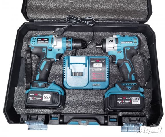 Промо Комплект 2в1 Акумулаторен Гайковерт Импакт Драйв и Безжичен Винтоверт 36v 8,0AH KRAFT , снимка 6 - Винтоверти - 39619660