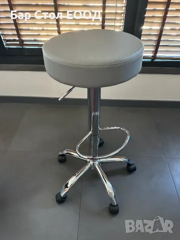 Бар стол на колелца Kiev хром + доставка и 2г гаранция, снимка 3 - Столове - 47930025