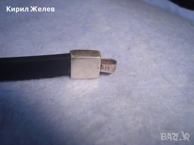 ФЕШЪН АРТ СРЕБЪРНА ГРИВНА СРЕБРО 925 със СИЛИКОНОВА КАИШКА 27236, снимка 7 - Гривни - 36867742