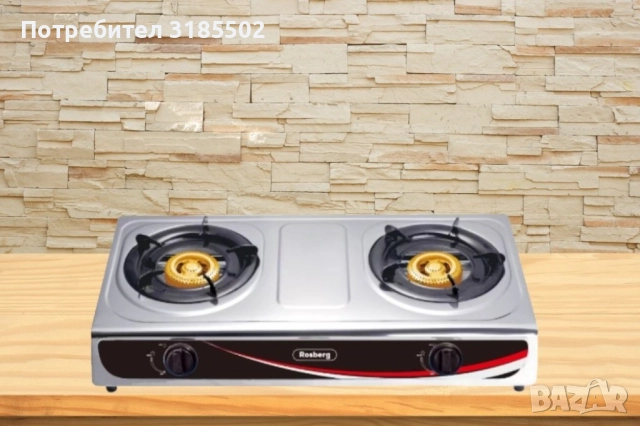 Котлон газов двоен Rosberg R51454AD, 30 mbar, Неръжд, стомана, Чугунени горелки, 2 ГОДИНИ ГАРАНЦИЯ, снимка 6 - Котлони - 51432490