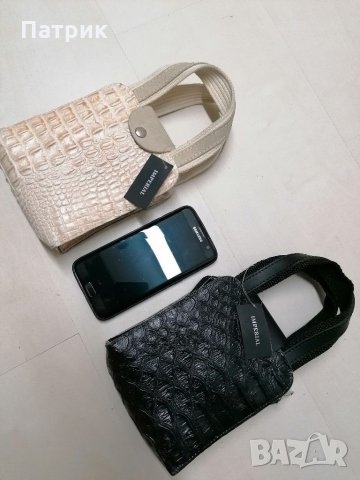 Кожена мини чанта от естествена кожа унисекс Крокодилска кожа, снимка 6 - Чанти - 31403511
