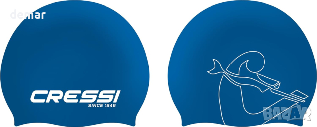 Комплект 2 шапки за плуване CRESSI черно/бяло + синьо/бяло, светло синьо/бяло + розово/розово, снимка 5 - Водни спортове - 44581614