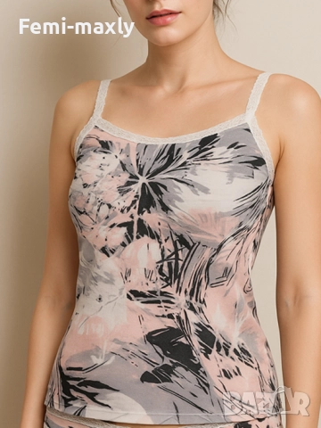 Lizabel - Дамски корсаж принт розово - 1131 , снимка 2 - Корсети, бюстиета, топове - 49384010