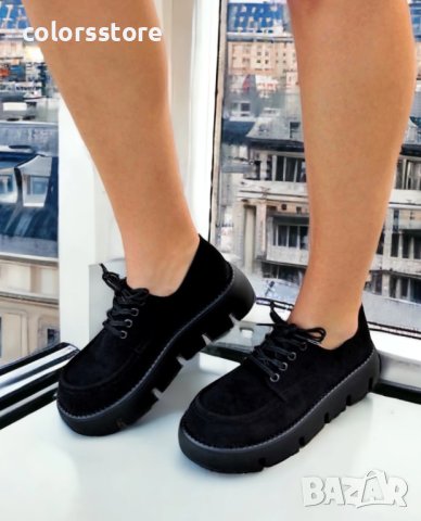 Равни обувки - черен велур - BZ7