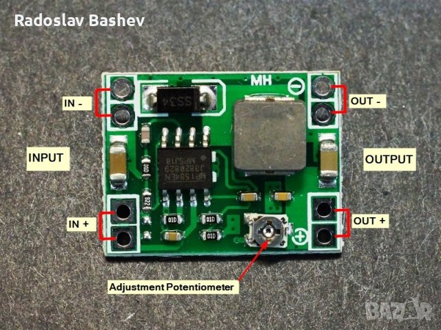 DC-DC понижаващ захранващ модул MP1584EN 3A регулируем понижаващ преобразувател, снимка 5 - Части и Платки - 39855256