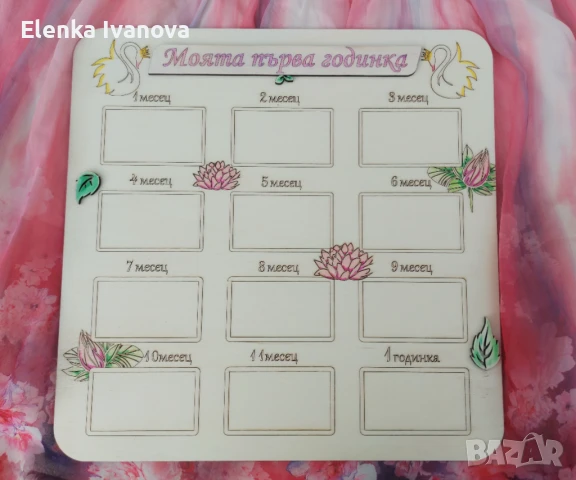 Рамка за снимки / Моята първа годинка , снимка 2 - Мебели за детската стая - 50486702