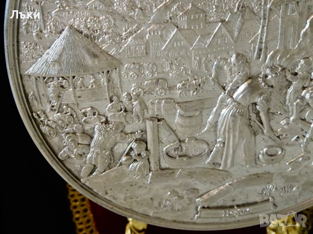 Калаено пано,плакет Есен на WMF,колоритна картина. , снимка 5 - Антикварни и старинни предмети - 52931122