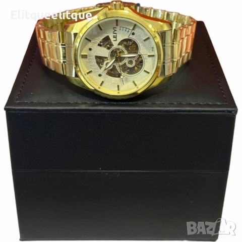 Луксозен мъжки часовник LEIYI – съвършенство в злато и механика