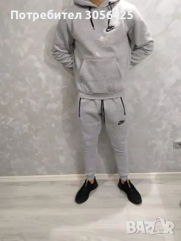 Черен или сив памучен екип Nike , снимка 3 - Спортни дрехи, екипи - 47648758