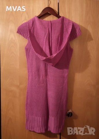 Плетен дълъг суичър тип рокля без ръкави S, снимка 2 - Блузи с дълъг ръкав и пуловери - 32105922