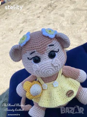 Плетена играчка маймунка, снимка 3 - Плюшени играчки - 48419743