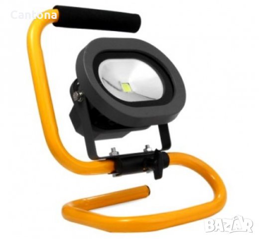 Мощен акумулаторен LED Прожектор BL-01 10W/100W, зарядни за 12 V и 220 V 