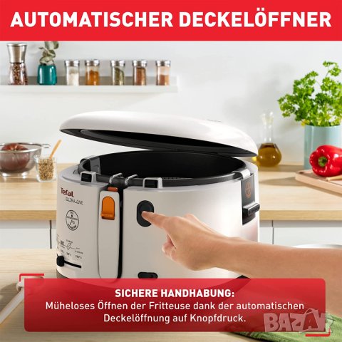 Фритюрник Tefal FF162131 Filtra One, coolwall, Регулируем термостат, 1,2 кг, Бял, снимка 6 - Фритюрници - 40693122