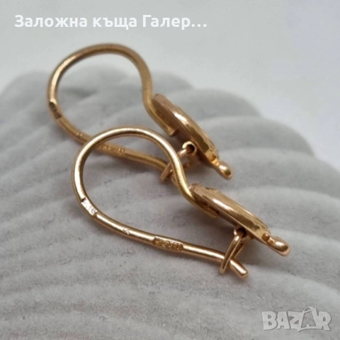 Златни обеци – съветско злато, проба 583, 2,45г, снимка 7 - Обеци - 54215746