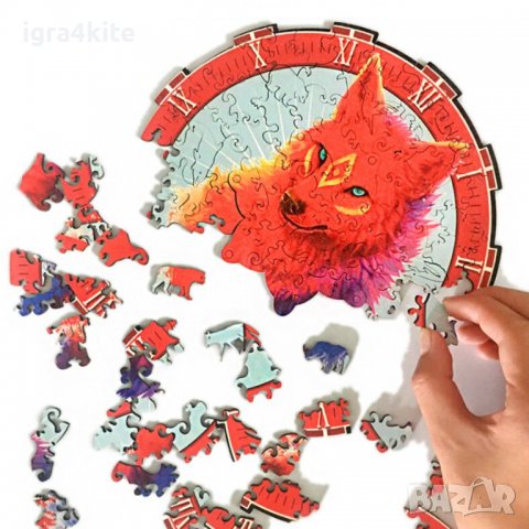 Лисица | Дървен пъзел часовник с части на животни / 9 модела, снимка 12 - Игри и пъзели - 39376364