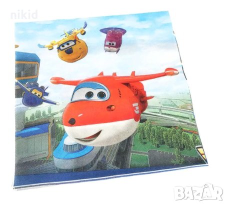 super wings 8 бр  парти салфетки рожден ден, снимка 2 - Други - 30054831