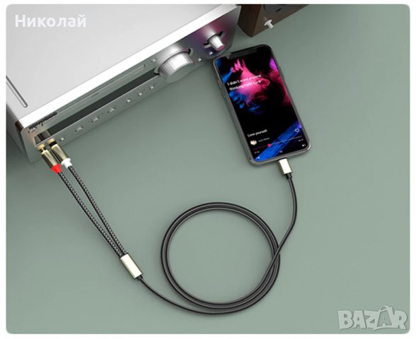 Кабел Type C към 2 RCA , камбанки , Аудио кабел, снимка 2 - Кабели и адаптери - 36951486