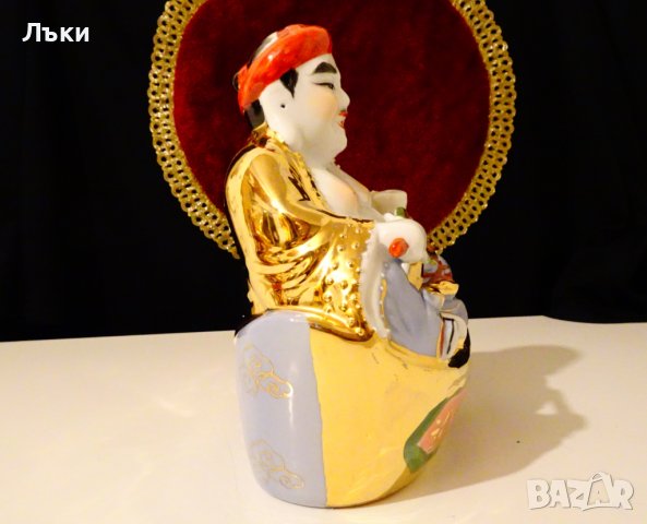 Китайска порцеланова фигура Буда,злато,фън-шуй. , снимка 11 - Статуетки - 38492158