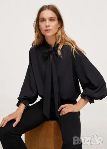 Дамска черна риза шифон 