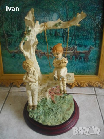 Capodimonte-31см Винтидж Порцелан Статуетка/Фигура,Подпис от Бруно Мерли-Bruno Merli-1983 Florence, снимка 5 - Статуетки - 39964138